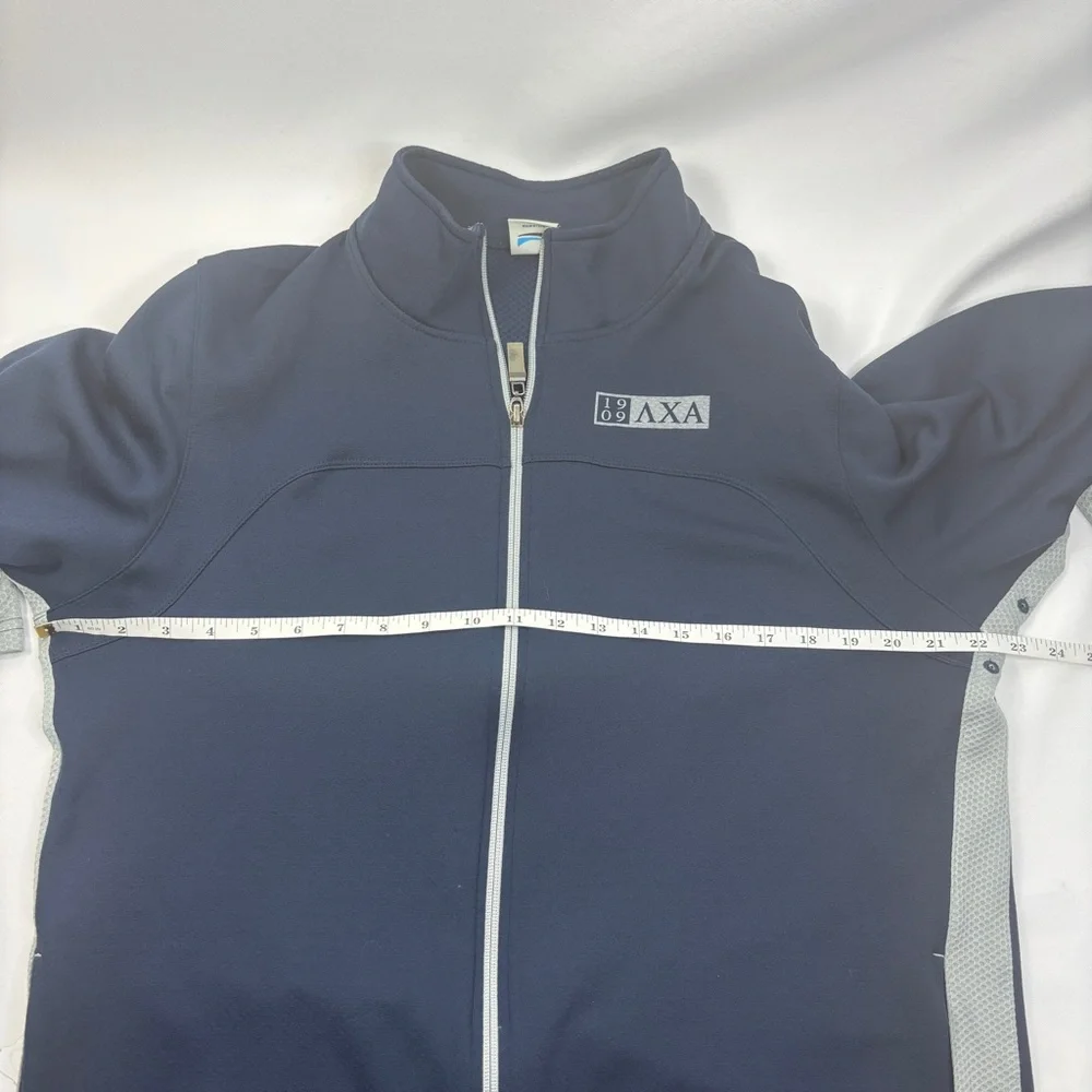 Alo Coolfit Mens Track Jacket Full Zip Navy Blue Gray Size Large - Picture 10 of 12